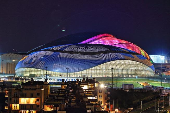 A Bolshoy Ice Dome, que significa Grande Cúpula de Gelo, é uma das duas arenas que abrigarão as disputas do hóquei no gelo em Sochi 2014 / Foto: Sochi 2014/Divulgação